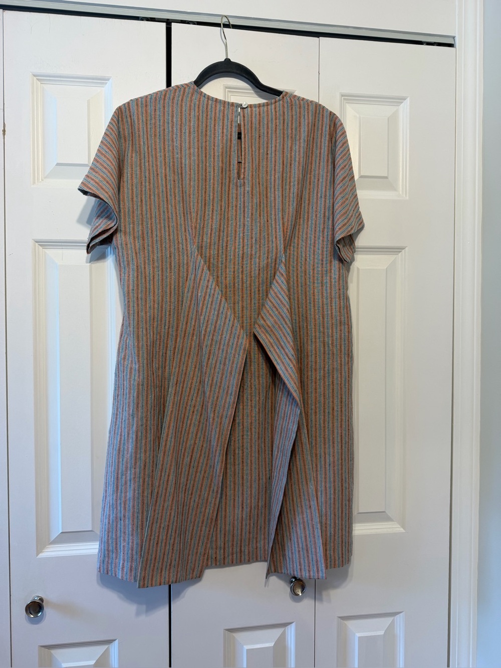 Megan Park Linen striped embroidered dress - Picture 5 of 10